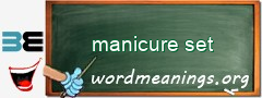WordMeaning blackboard for manicure set